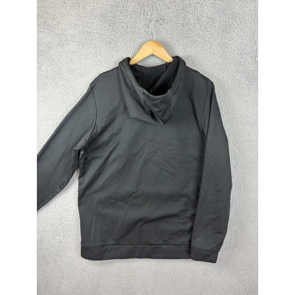 Nike Hoodie Mens Large Black Dri-FIT Graphic Pullover Zipper Pockets Sweatshirt